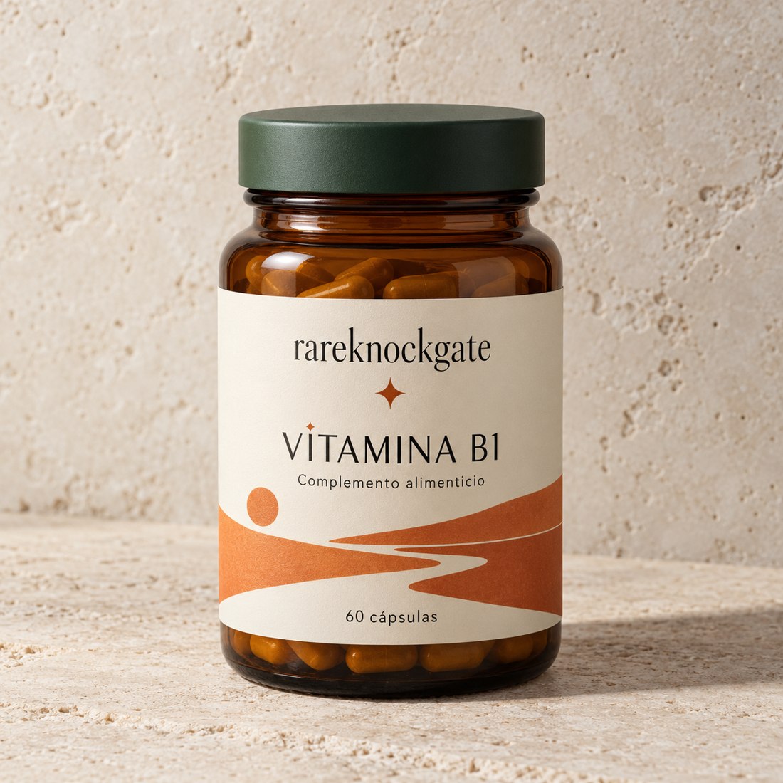 Bote de Vitamina B1, complemento alimenticio, 60 cápsulas