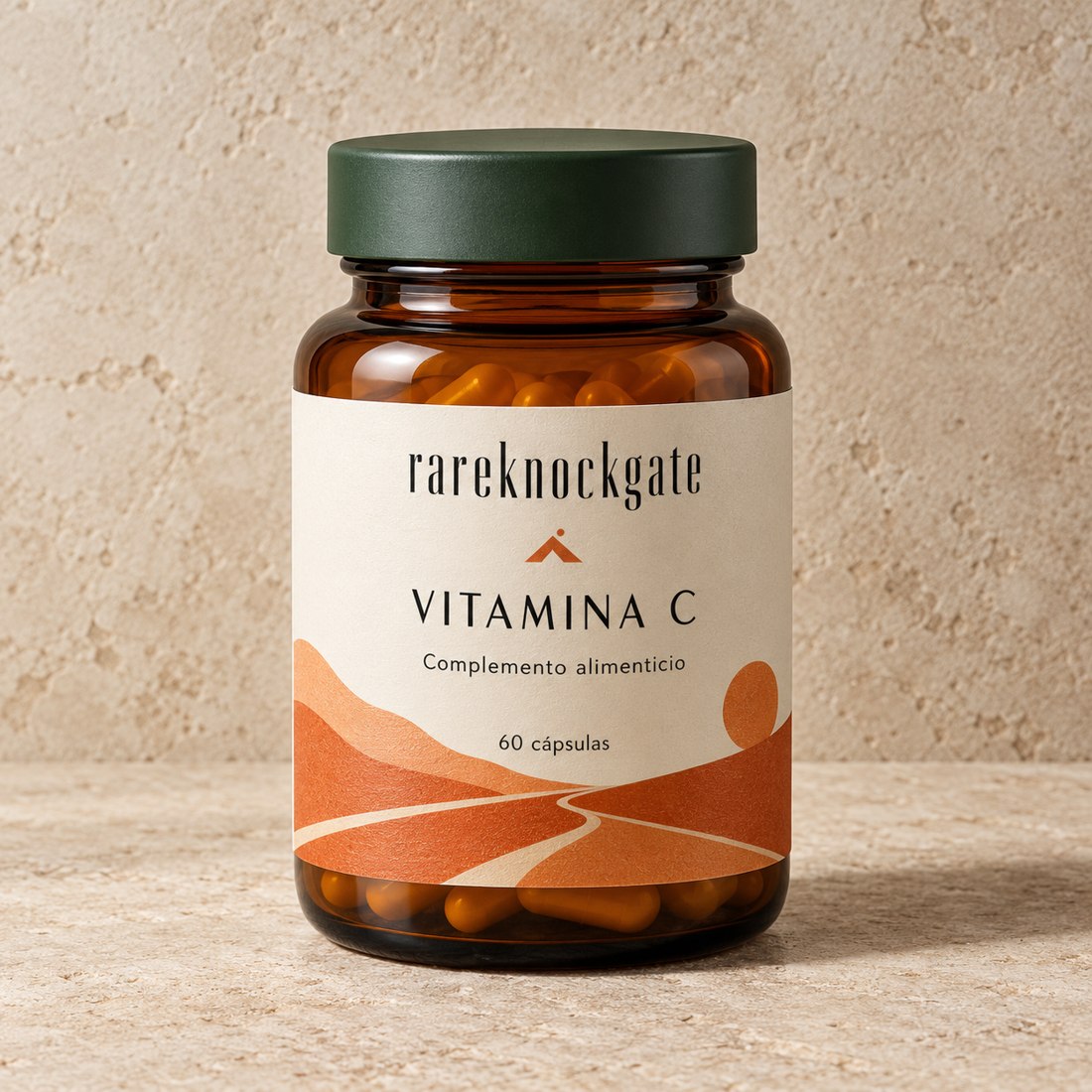 Bote de Vitamina C, complemento alimenticio, 60 cápsulas