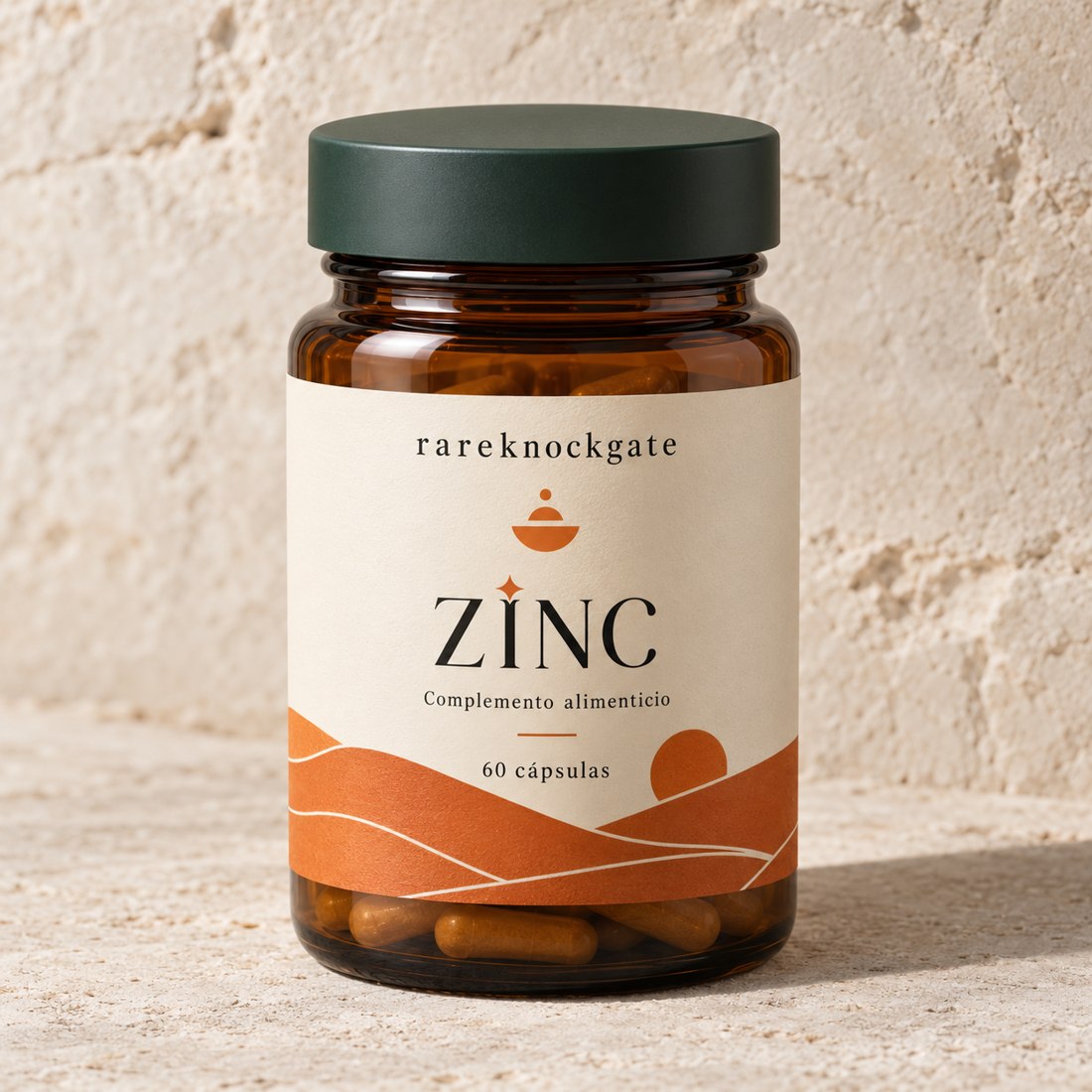 Bote de Zinc, complemento alimenticio, 60 cápsulas